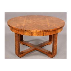 GOOD ART DECO VINTAGE ROUND INLAID COFFEE TABLE