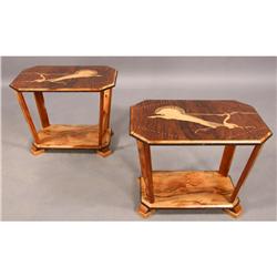PAIR ART DECO SIDE TABLES CLASSICAL END
