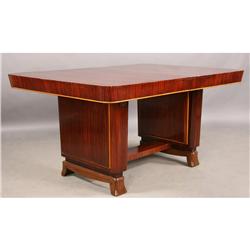 ART DECO DINING TABLE RECTANGULAR PEDESTAL 1 LEAF