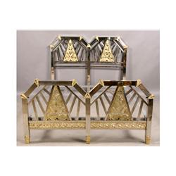 Art Deco nickel over bronze bed polished