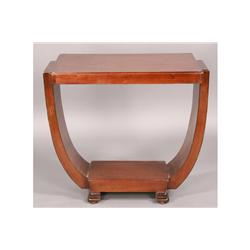 ART DECO SIDE TABLE MOLDED TOP U SHAPED BASE