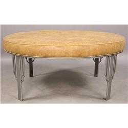 MODERN OVERSCALED OTTOMAN LEATHER UPHOLSTERY