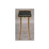 Image 2 : SET 3 BRONZE BAR STOOLS TUFTED UPHOLSTERED SEATS
