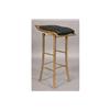 Image 3 : SET 3 BRONZE BAR STOOLS TUFTED UPHOLSTERED SEATS