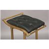 Image 4 : SET 3 BRONZE BAR STOOLS TUFTED UPHOLSTERED SEATS