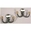 Image 1 : PAIR MODERN JACQUES ADNET LEATHER 2 ARM SCONCES