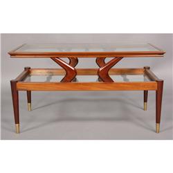 MODERN 2 TIERED COFFEE TABLE TAPERED LEGS