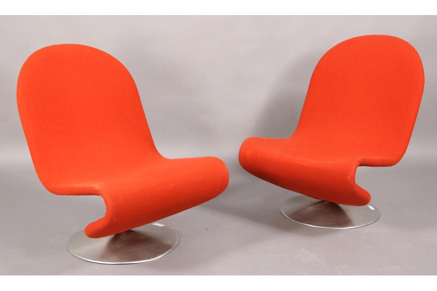 PAIR MODERN VERNON PANTONE RIBBON CHAIRS