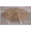 Image 3 : MODERN LUCITE GLASS TOP COFFEE TABLE WROUGHT IRON