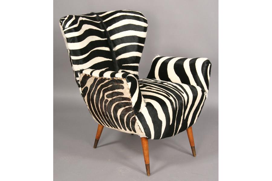 MODERN FAUX ZEBRA CLUB CHAIRS