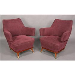 PAIR MODERN BARREL BACK CHAIRS
