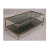 Image 2 : MODERN 2 TIER BRASS GLASS COFFEE TABLE