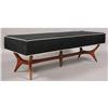 Image 2 : MODERN LONG BENCH UPHOLSTERED SEAT FLARING BASE