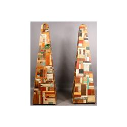 PAIR LARGE SCALE STUDIO MADE OBELISKS