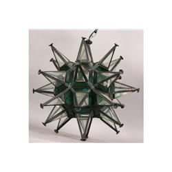METAL 2 COLORED GLASS STARBURST HANGING LIGHT