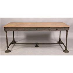 INDUSTRIAL PARTNERS DESK COPPER TOP 3 DRAWERS