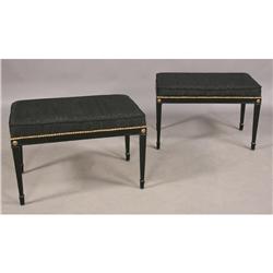 PAIR REGENCY STYLE BRONZE MOUNTED BENCHES