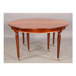 JANSEN LOUIS XVI MAHOGANY DINING TABLE 2 LEAVES