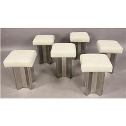 SET 6 JANSEN MIDCENT MODERN STEEL  STOOLS