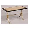 Image 2 : EBONIZED COFFEE TABLE GILT GLASS BRONZE
