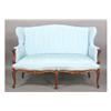 Image 1 : FRENCH CARVED WINGED BACK SETTEE SOFA UPHOLSTERED