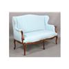 Image 2 : FRENCH CARVED WINGED BACK SETTEE SOFA UPHOLSTERED