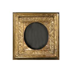 ANTIQUE BRASS REPOUSSE PORTRAIT FRAME
