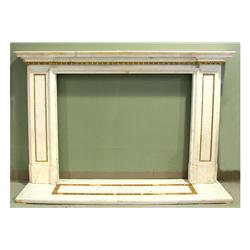 FRENCH CARVED MARBLE BRONZE MOUNTED MANTLE MANTEL