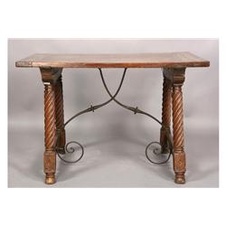 ANTIQUE SPANISH WALNUT TABLE