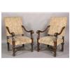 Image 1 : PAIR FRENCH RESTORATION CARVED OAK LIBRARY CHAIRS