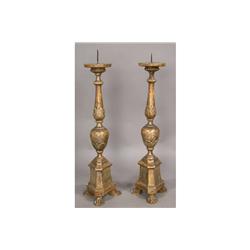 PAIR ANTIQUE ITALIAN PRICKET STICKS