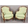Image 1 : PAIR FRENCH CARVED WALNUT BERGERE CHAIRS
