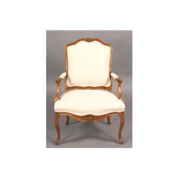 FRENCH L. XV STYLE WALNUT BERGERE CHAIR