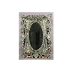 LARGE VENETIAN MIRROR ETCHED OVAL BEVELED