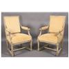 Image 1 : PAIR FRENCH LOUIS XVI STYLE CARVED ARM CHAIRS