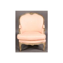 CARVED PAINTED VINTAGE L. XV BERGERE CHAIR