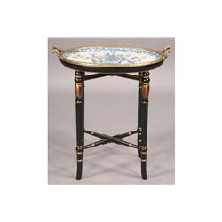 BRONZE MOUNTED PORCELAIN TRAY MONKEY BAMBOO