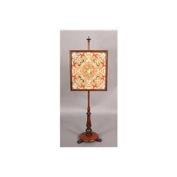 ANTIQUE WILLIAM IV MAHOGANY STANDING FIRE SCREEN