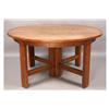Image 1 : ARTS CRAFTS ROUND OAK ANTIQUE MARKED DINING TABLE