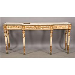 CARVED GILT WOOD CONSOLE CONTINENTAL SIDEBOARD