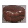 Image 2 : VINTAGE ROUND LEATHER OTTOMAN