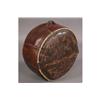 Image 4 : VINTAGE ROUND LEATHER OTTOMAN