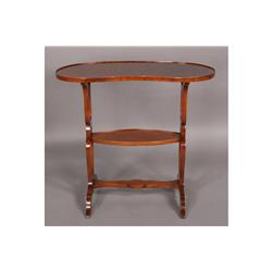 MAHOGANY BANDED TOP KIDNEY SHAPED SIDE TABLE