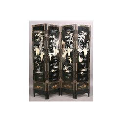 ASIAN STYLE EBONIZED FAUX COROMANDEL SCREEN