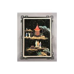 ASIAN REVERSE PAINTED GLASS PANEL LANDSCAPES