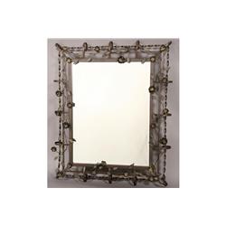 WROUGHT IRON BEVELED GLASS MIRROR