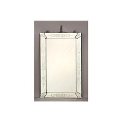 LARGE VENETIAN STYLE ETCHED BEVELED MIRROR