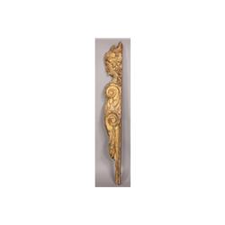 ANTIQUE CARVED FIGURAL FRAGMENT WOMAN GILT WOOD