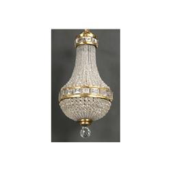 HANGING FACETED GLASS BRASS BALLOON FIXTURE
