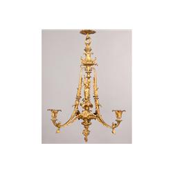 FRENCH LOUIS XVI GILT BRONZE CHANDELIER